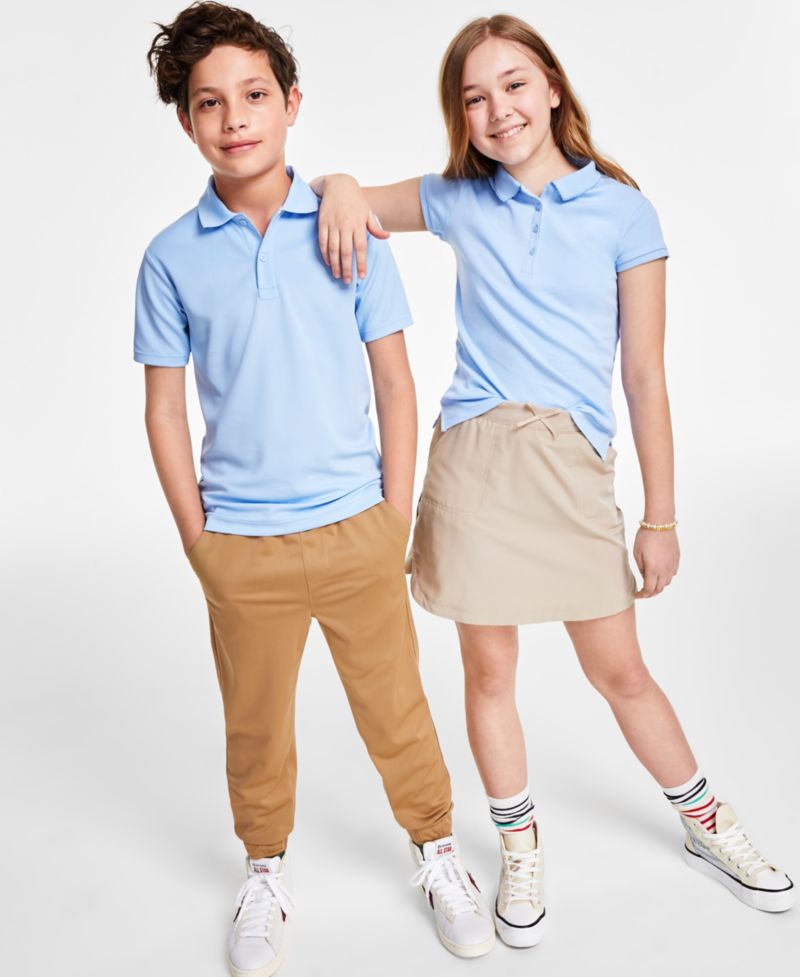 Big Boys & Big Girls Short-Sleeve Polo Shirts, Performance Drawstring Jogger Pants & Performance Scooter Shorts
