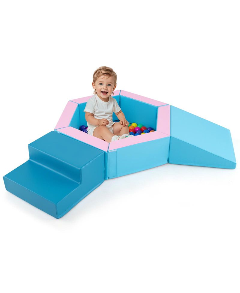 3-Piece Baby Foam Climbing Blocks Set with 100 Ocean Balls