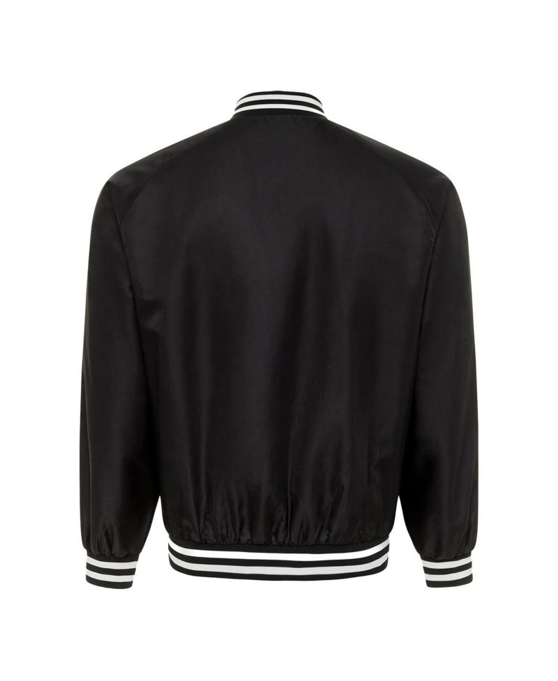 Men's and Women's Black New York Liberty Rock Roll Collection Ringo Satin Raglan Full-Snap Bomber Jacket