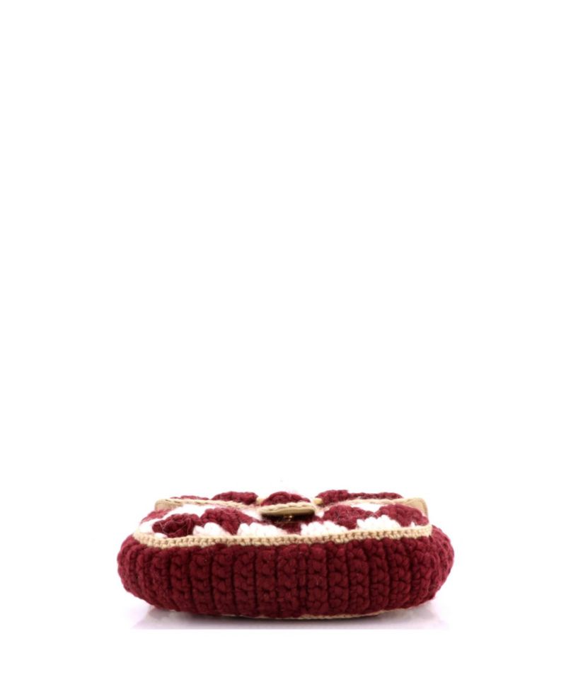 Small GG Marmont Flap Bag Knit Houndstooth Wool