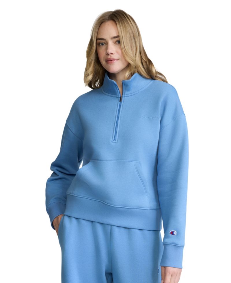 Women's Mock Neck Quarter-Zip Fleece Sweatshirt