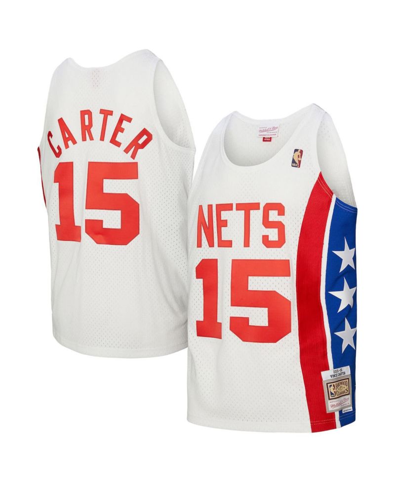 Men's Vince Carter White New Jersey Nets 2005/06 Hardwood Classics Swingman Jersey