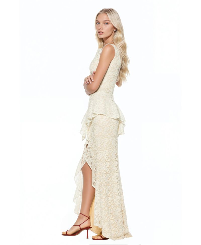 Women's Perrin Boatneck Ruffle Gown