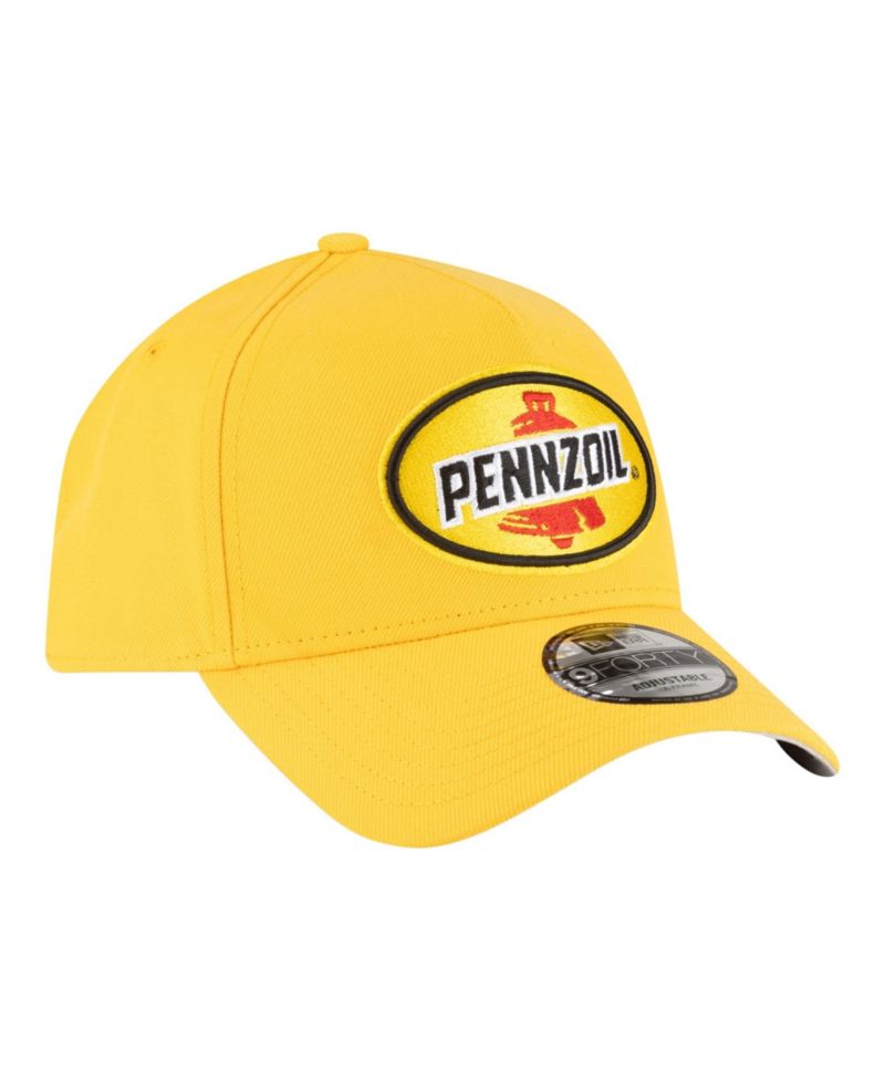Men's Gold NASCAR Joey Logano Pennzoil 9FORTY A-Frame Adjustable Hat