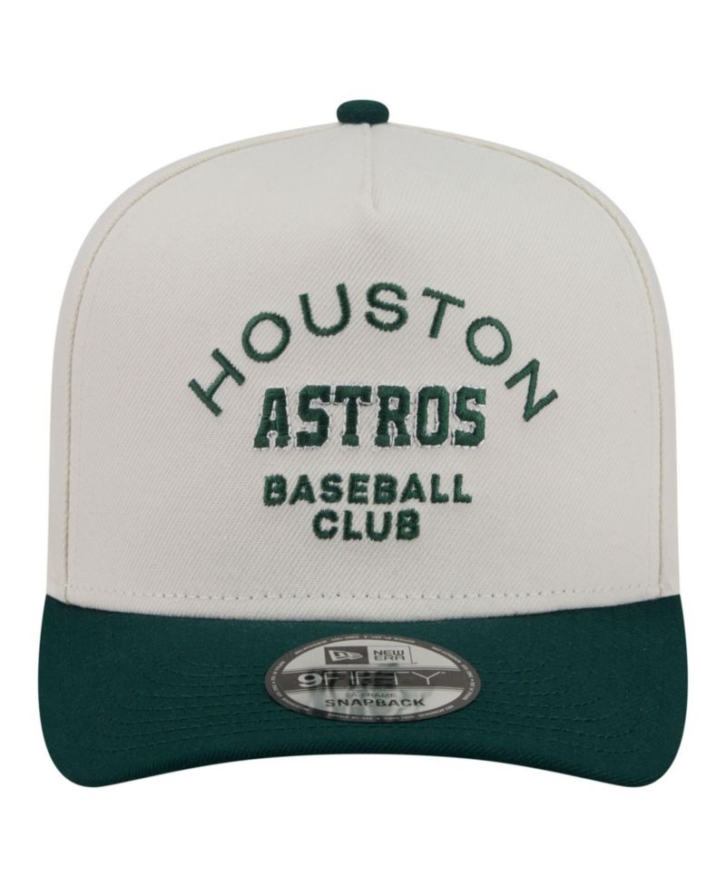 Men's Cream/Dark Green Houston Astros Chrome A-Frame 9FIFTY Snapback Hat