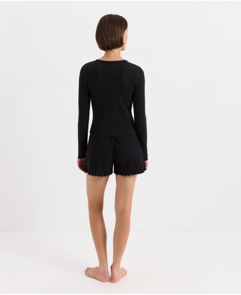 Women's Organic Cotton Pointelle Long Sleeve Tee