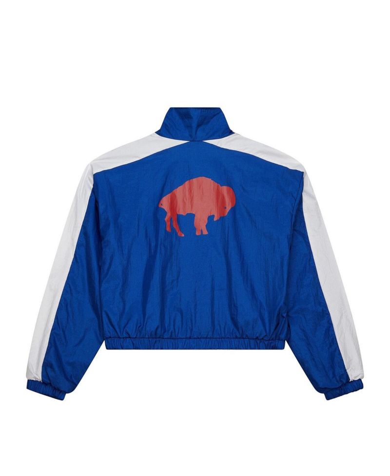 Women's Royal Buffalo Bills Nylon Cropped Full-Zip Jacket