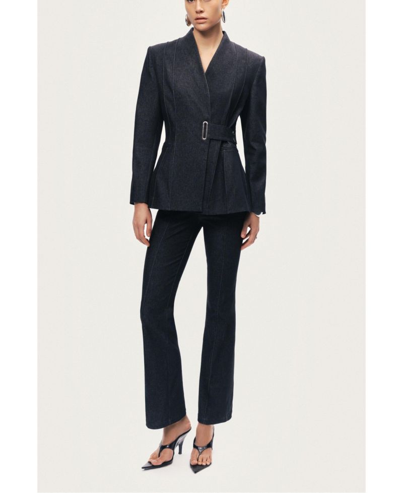 Women's High-Rise Tailored Straight-Leg Pants