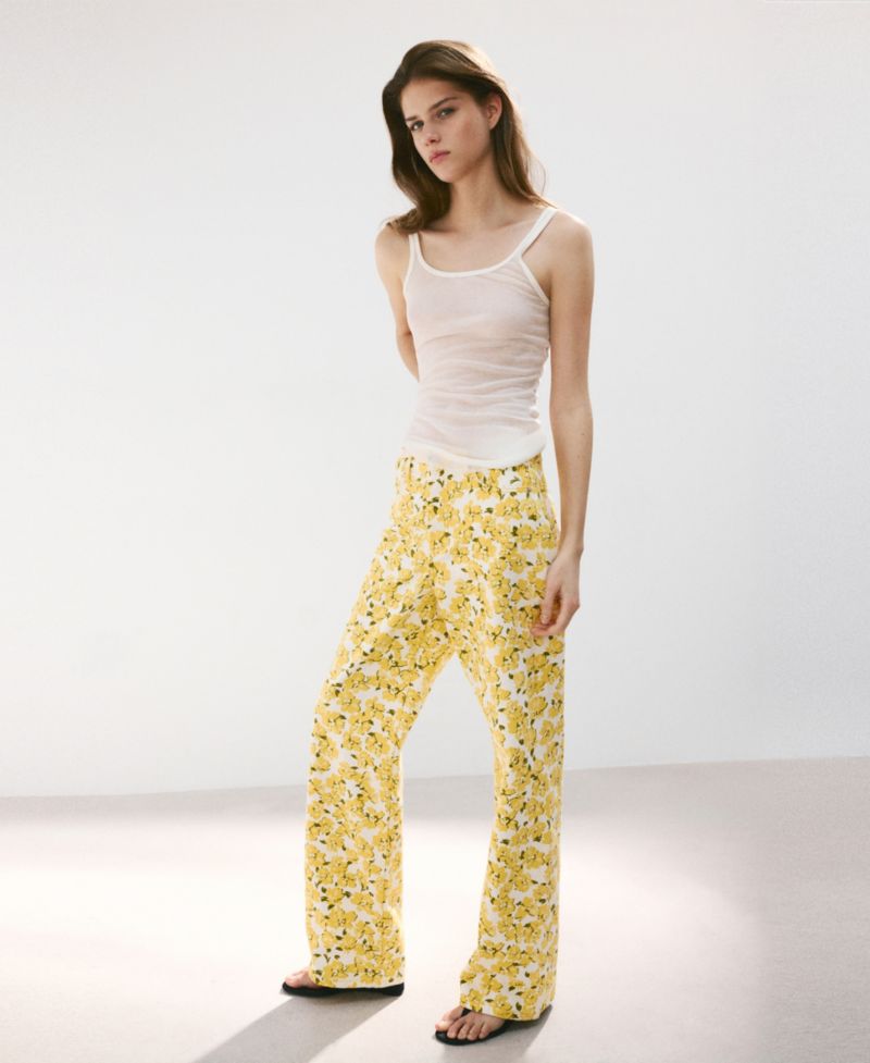 Women's Floral Pattern Straight-Leg Jeans