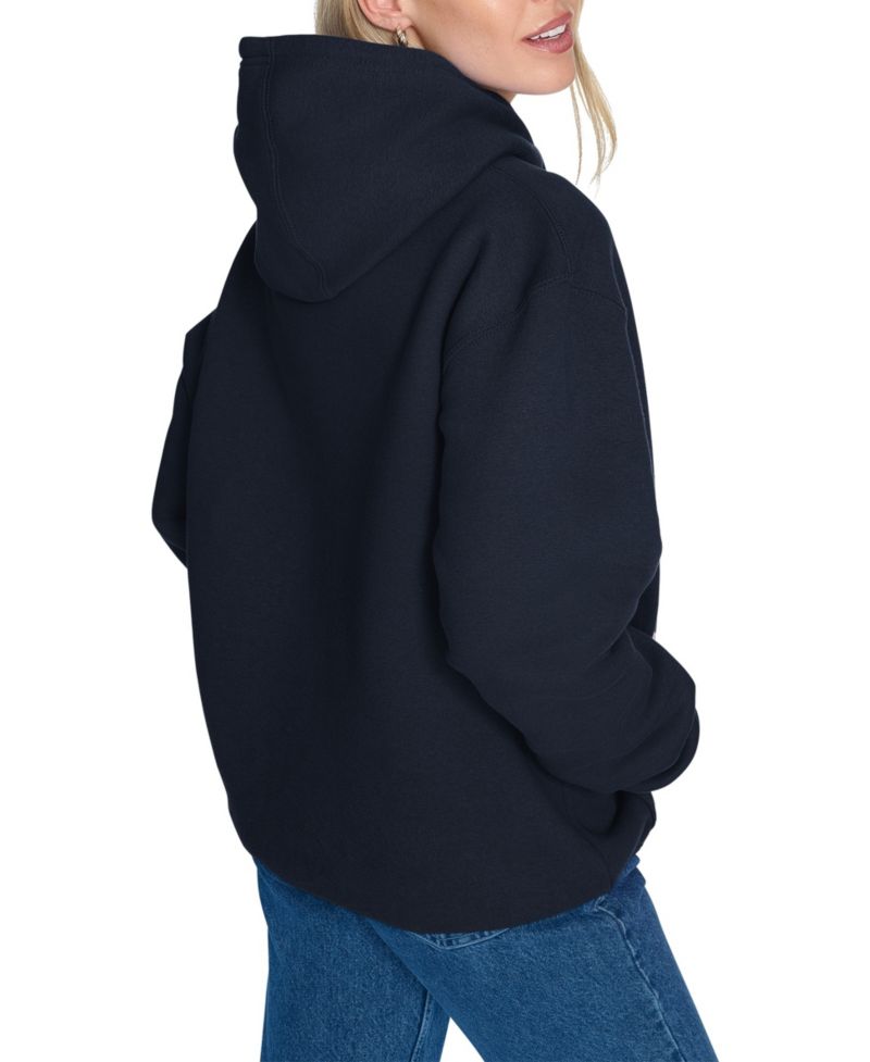 Women's Navy New York Yankees Lace Team Lockup Fleece Hoodie