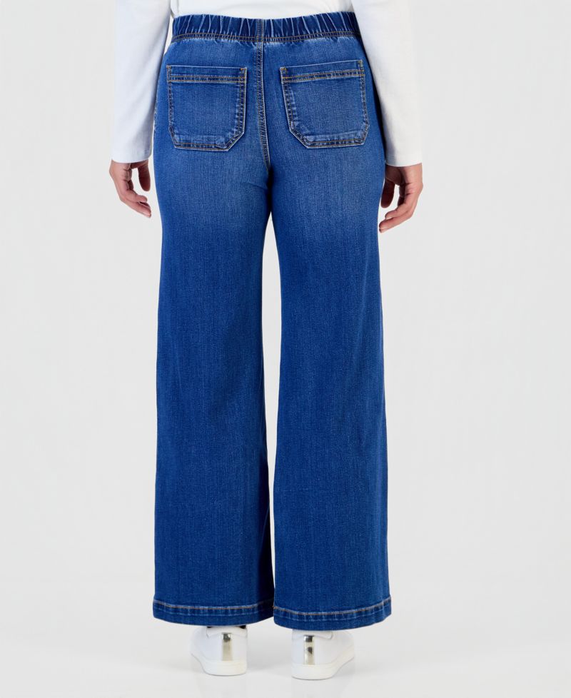 Petite High-Rise Wide-Leg Pull-On Jeans