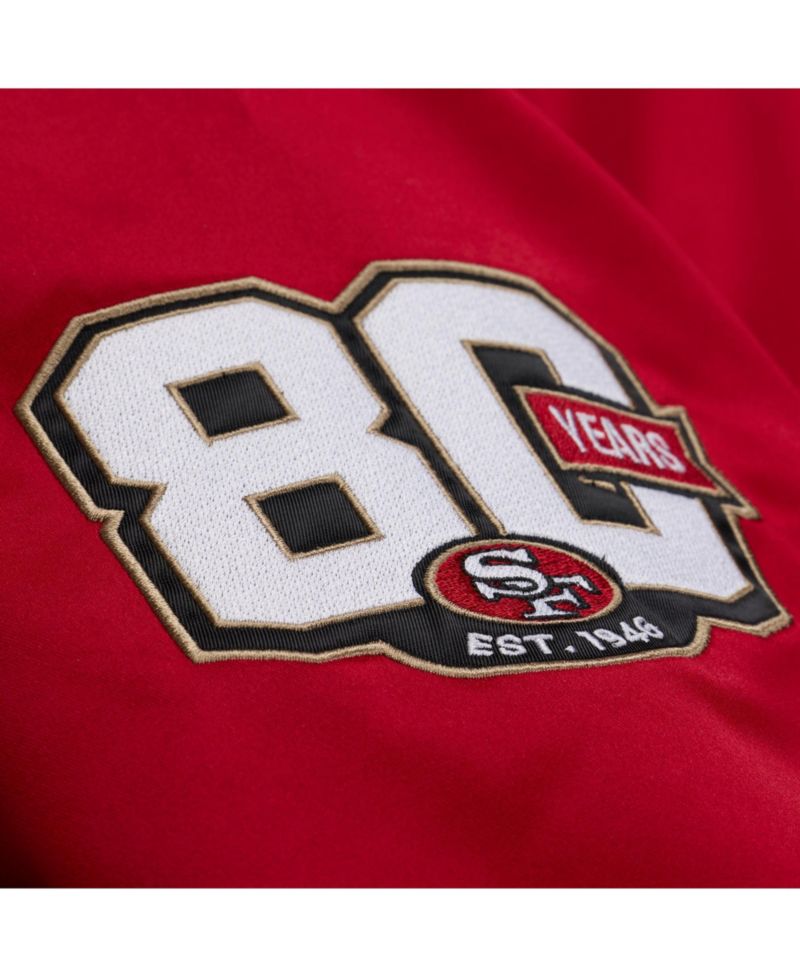 Men's Scarlet San Francisco 49ers 80th Anniversary Heavyweight Satin Full-Snap Jacket