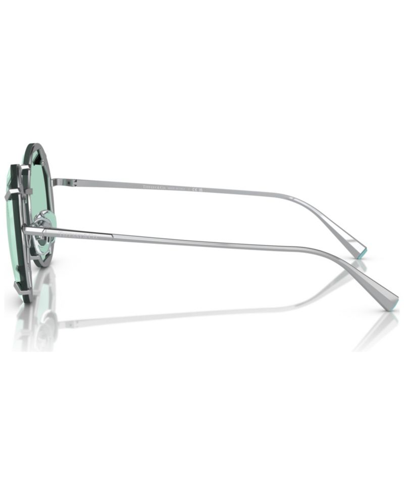 Women's Round Etched Metal Frame Sunglasses, TF3091