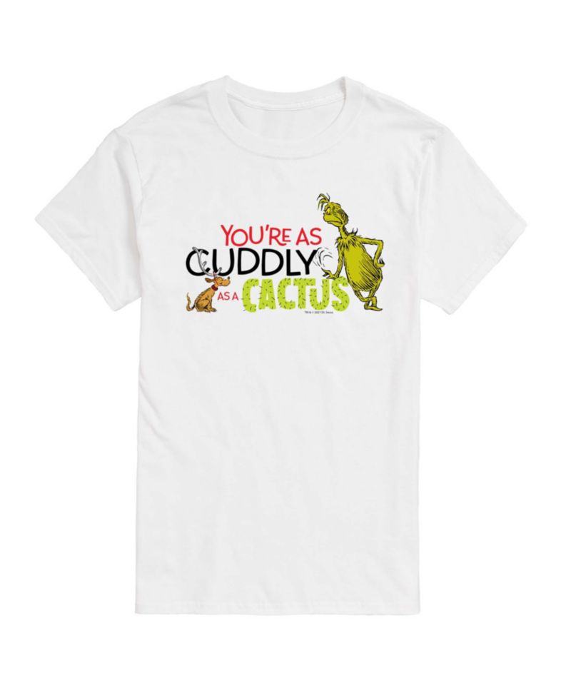 Men's The Grinch Cuddly As A Cactus Graphic Short-Sleeve T-Shirt