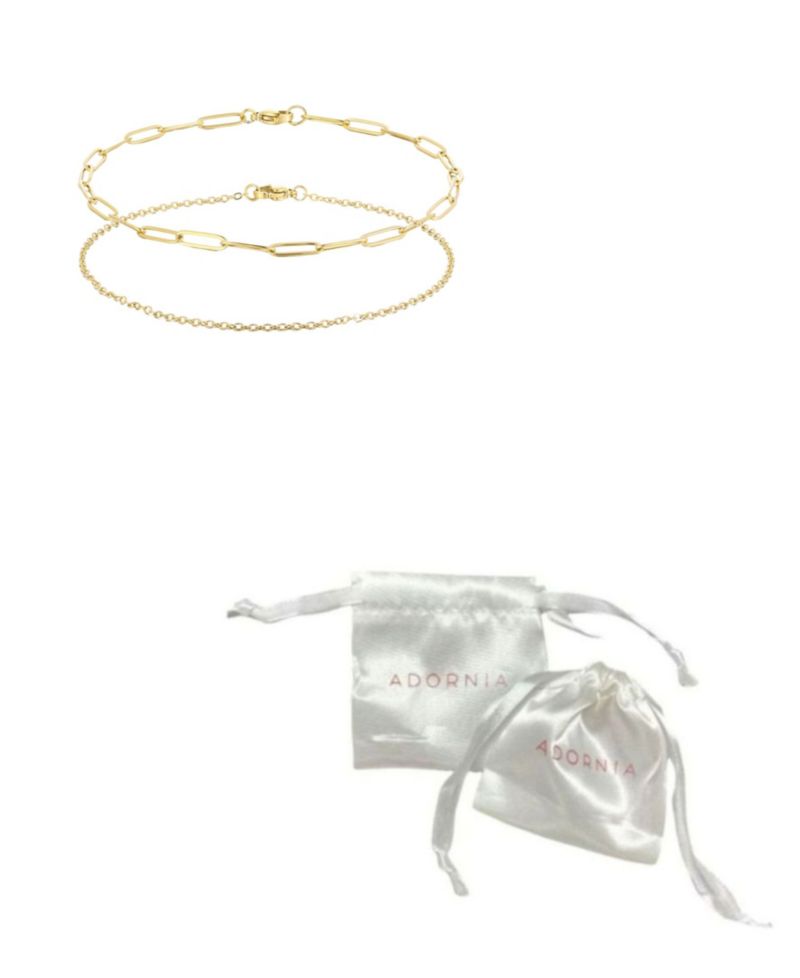 Tarnish Resistant Gold Set of 2 Chain Anklets