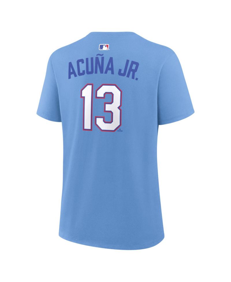 Women's Ronald Acu&ntilde;a Jr. Light Blue Atlanta Braves 2026 City Connect Name & Number T-Shirt