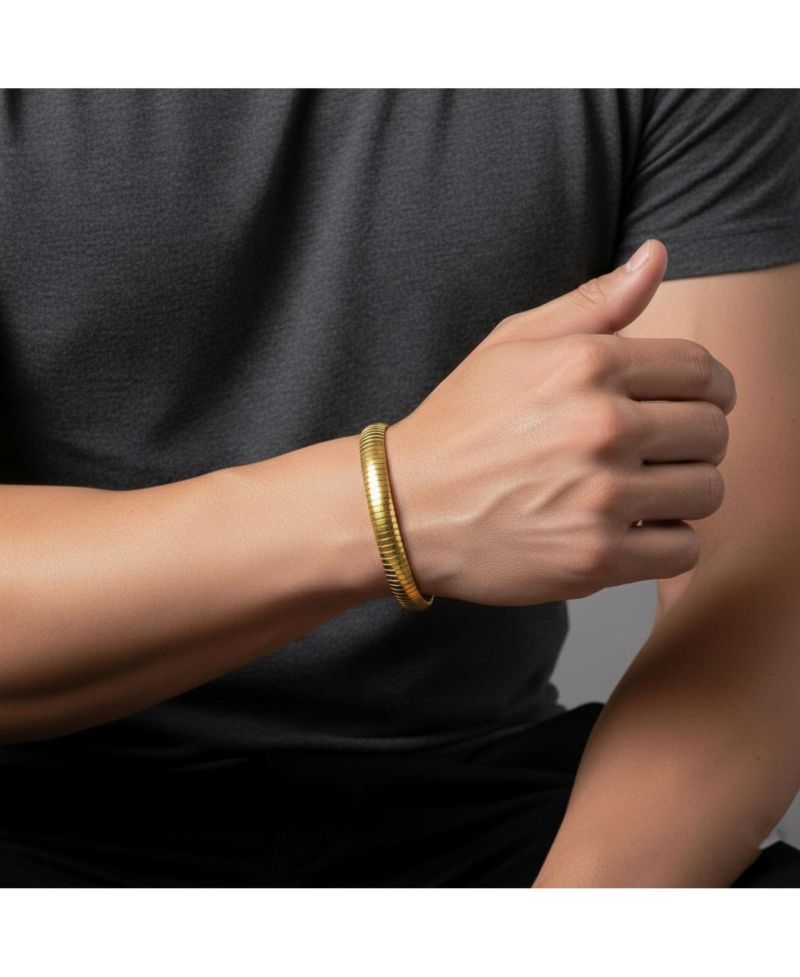 Modern High-Polish Sleek Snake Chain Omega Bracelet
