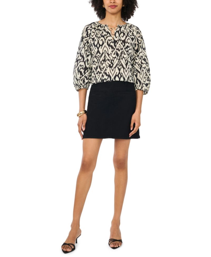 Women's Lace-Up Raglan Top