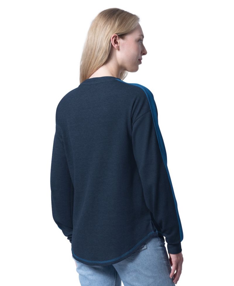 Women's Navy Minnesota Timberwolves Advantage Tri-Blend Long Sleeve T-Shirt