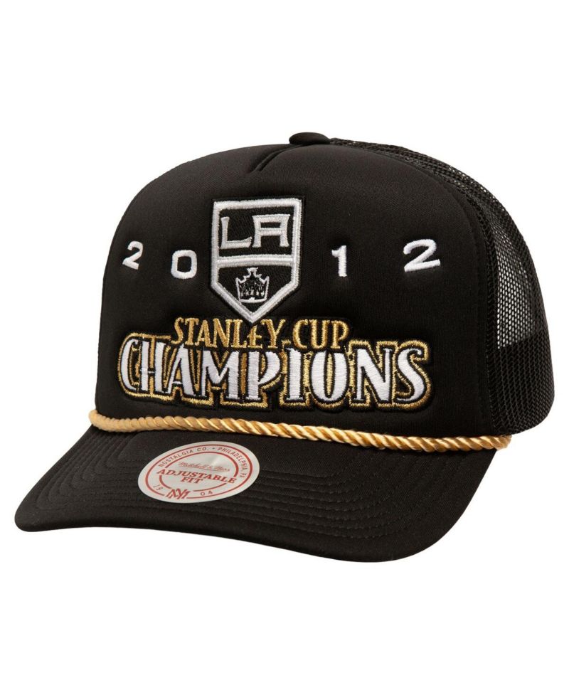 Men's Black Los Angeles Kings SOUL Collection Golden Stanley Cup Champions Trucker Adjustable Hat