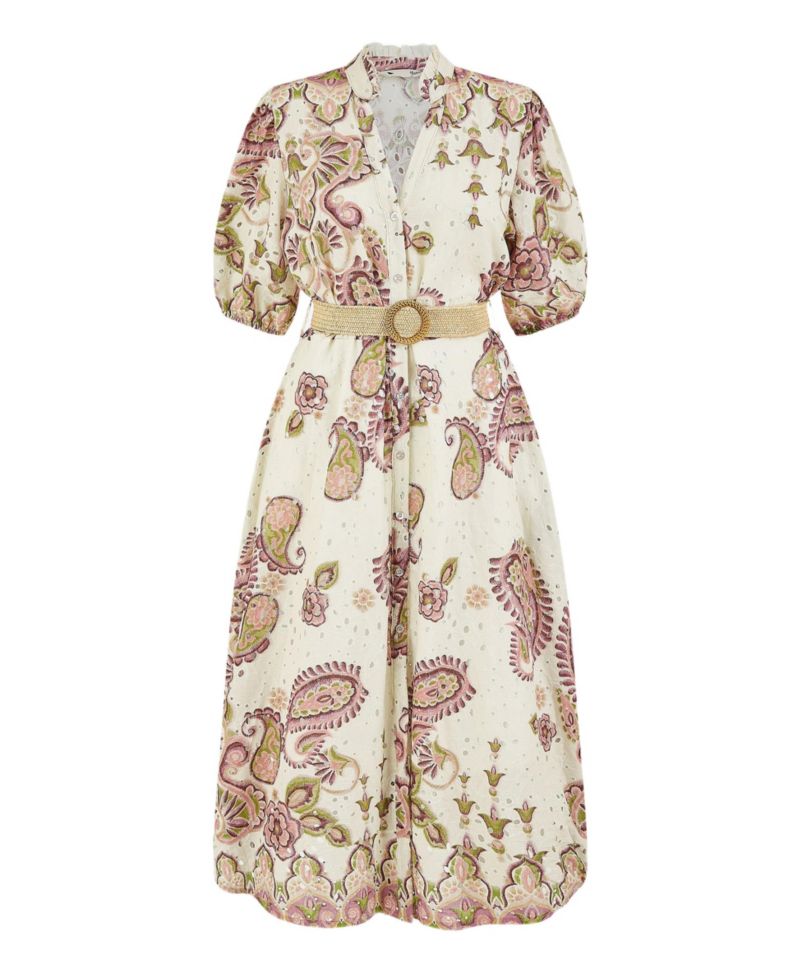 Women's Broderie Anglaise Cotton Midi Dress