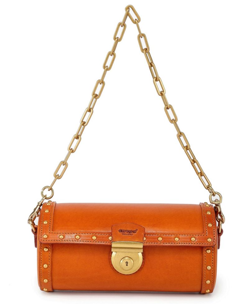Oranda Small Leather Barrel Crossbody Bag