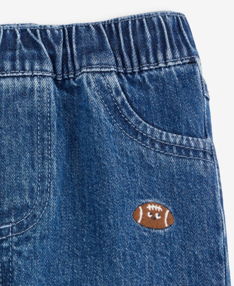 Baby Boys' Mix & Match Embroidered Football Jeans