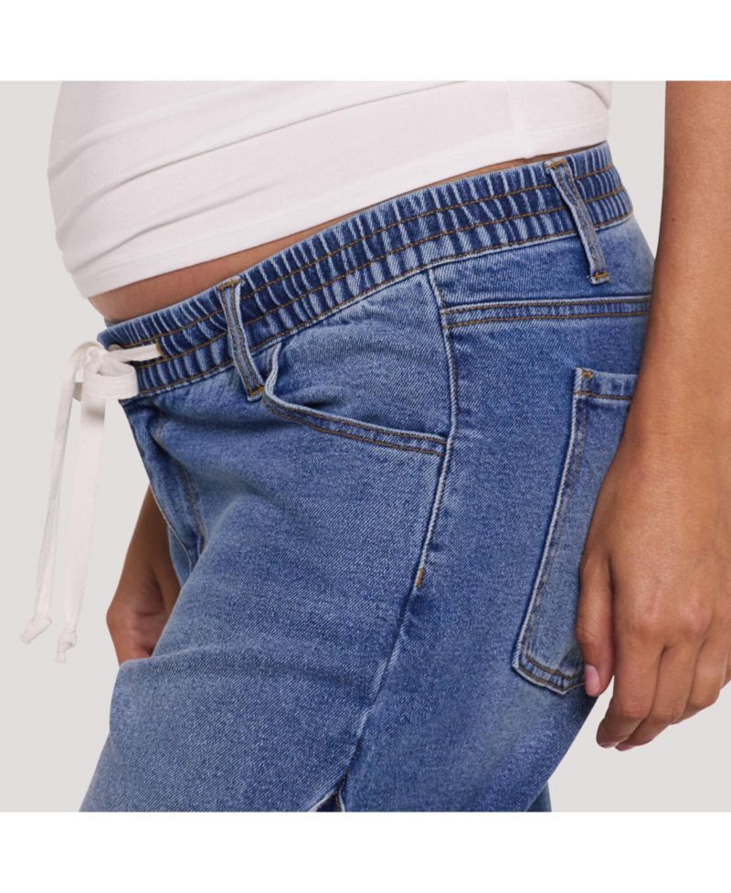 Women's Motherhood Drawstring Pull On Barrel Jean