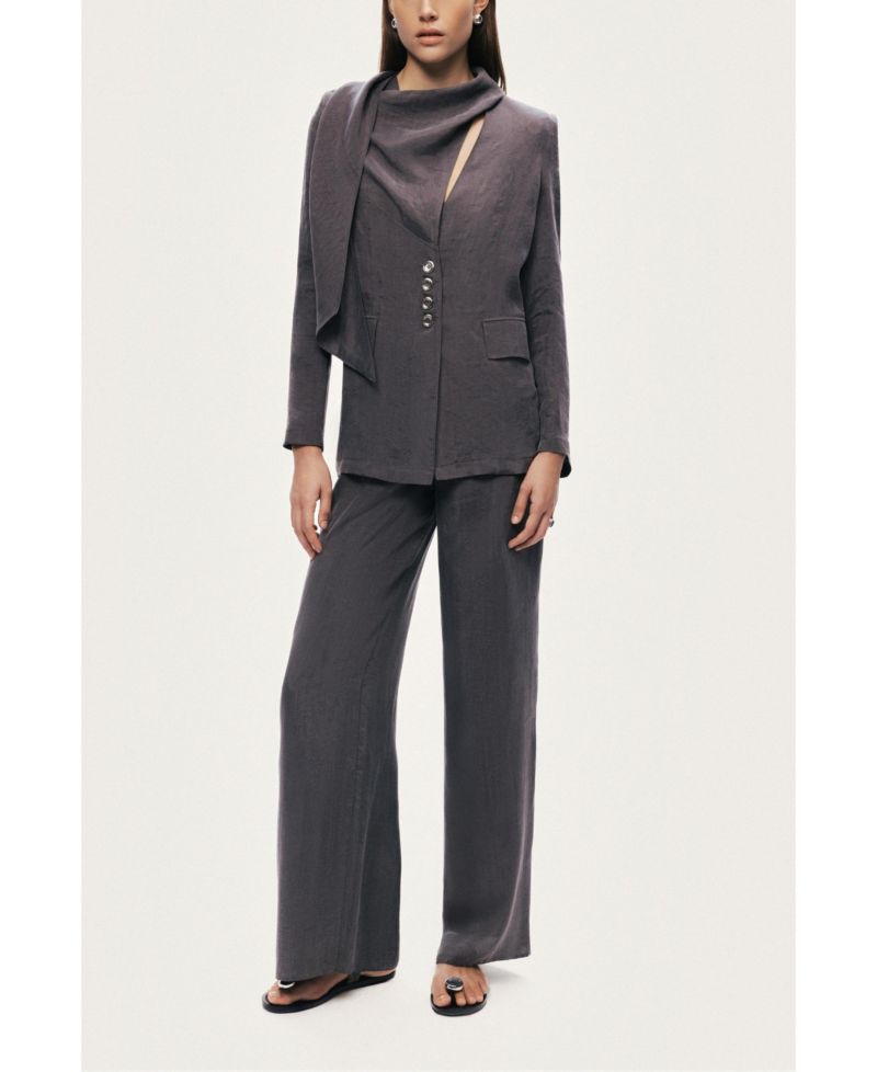 Women's Asymmetrical Draped Tailored Jacket