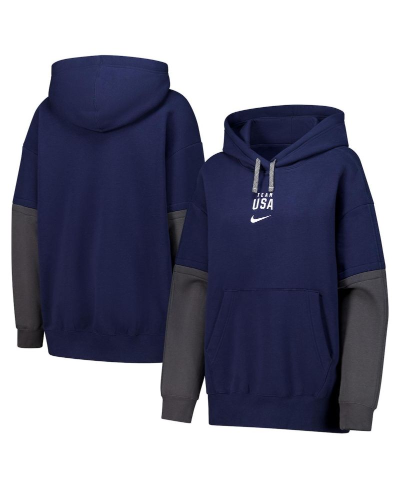 Women's Navy Color Block Essential Pullover Hoodie