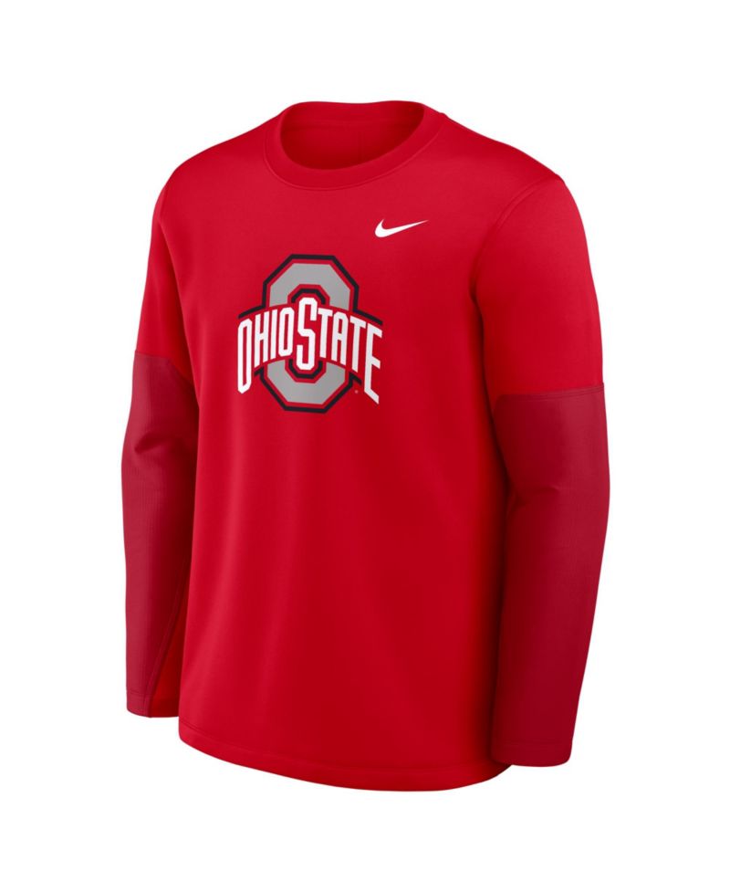 Men's Scarlet Ohio State Buckeyes 2025 Sideline Coach Performance Long Sleeve T-Shirt