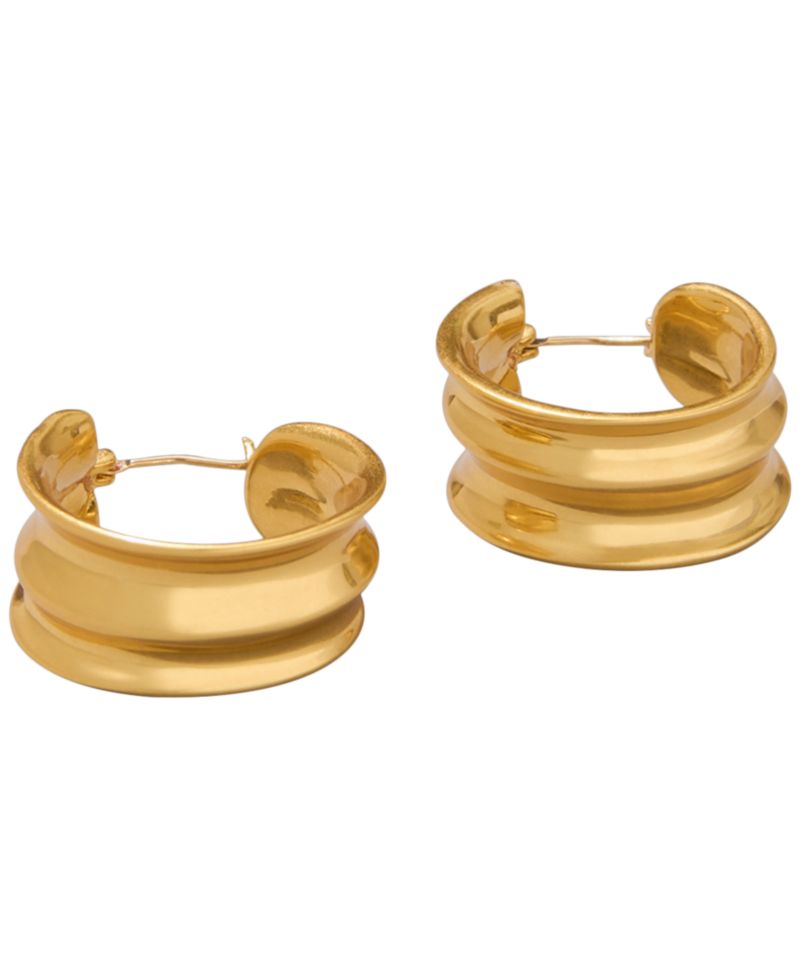 Gold-Plated Twisted Hoop Earrings