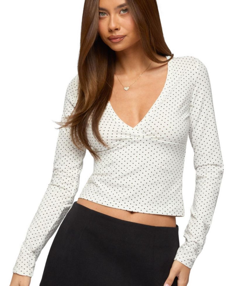 Women's Kianah Polka Dot V Neck T Shirt