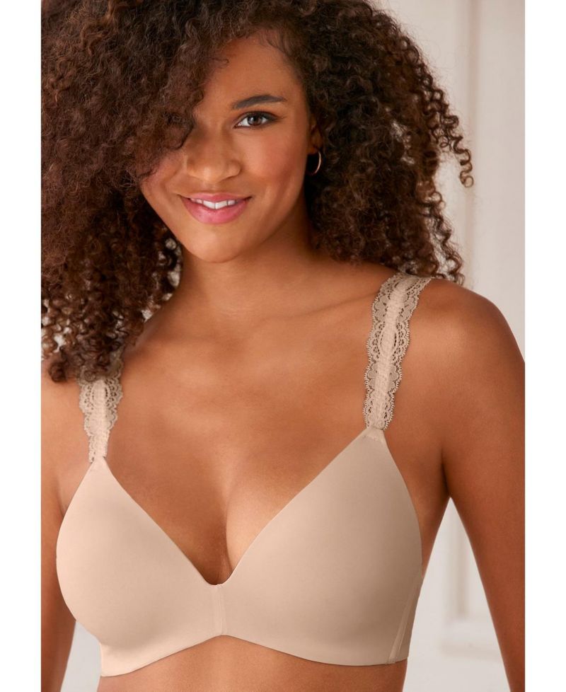 Women's Lace Strap Wire-Free Padded Push-Up Bra