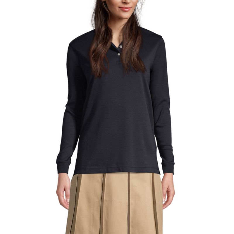 Women's Long Sleeve Interlock Polo Shirt