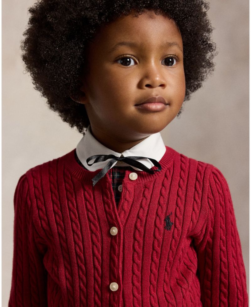 Girls' 2T-6X Mini-Cable Cardigan