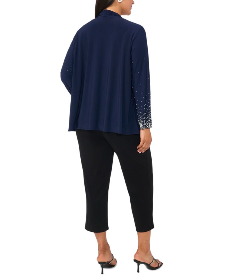 Plus-Size Long-Sleeve Round Neck Top
