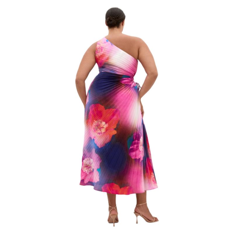 Women's Firework Print Pleat Maxi Dress
