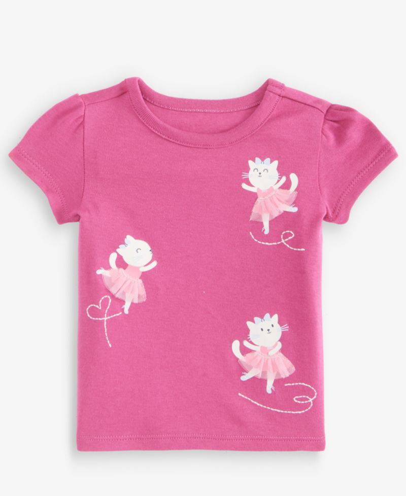 Baby Girls' 3M-24M Mix & Match Short-Sleeve Ballerina Cat T-Shirt