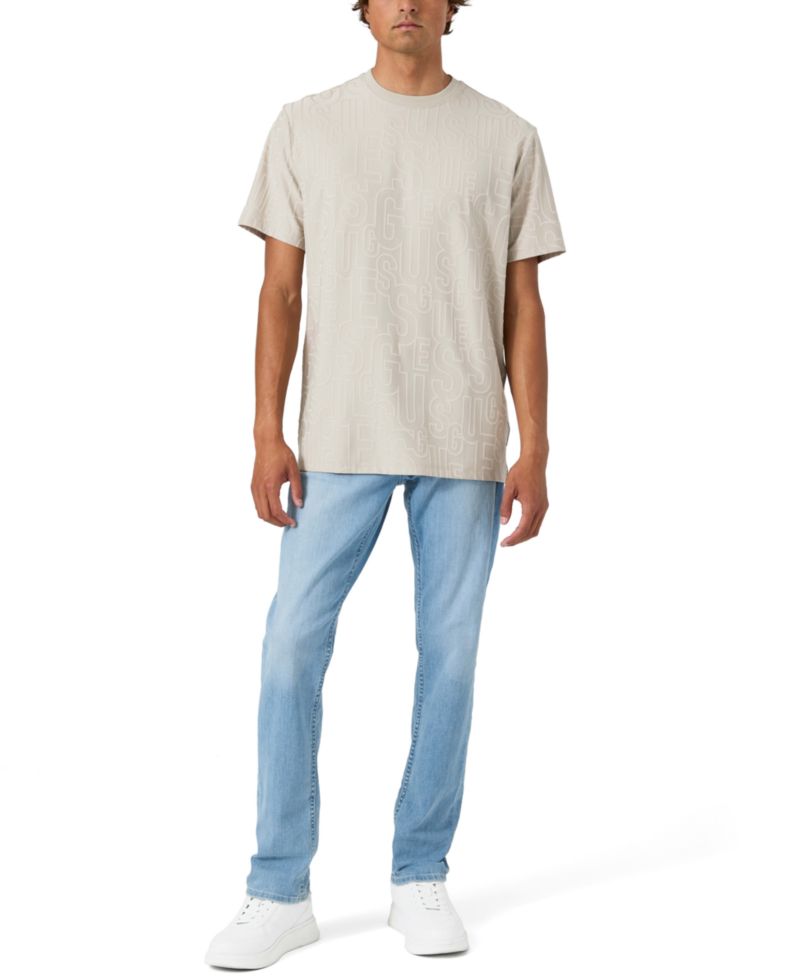Men's Allover Jacquard Classic-Fit Crewneck T-Shirt
