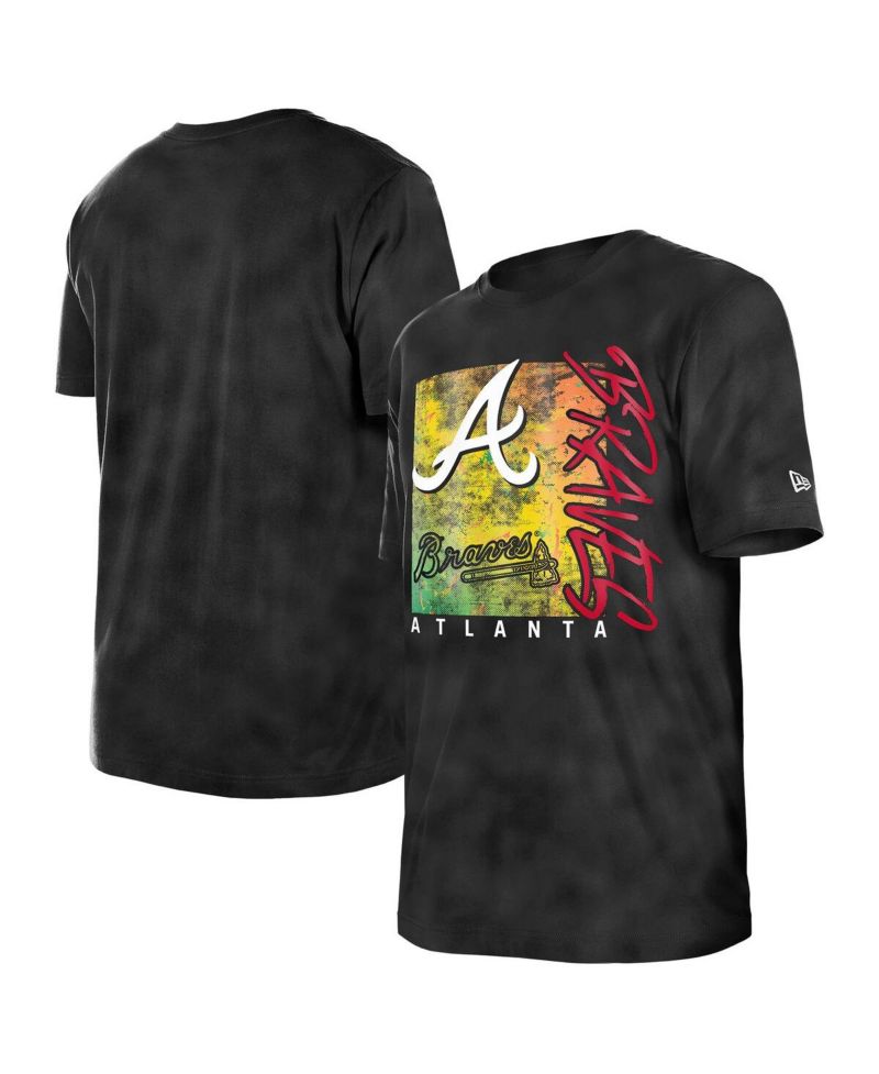 Women's Black Atlanta Braves Sport Classics Enzyme Wash Oversized T-Shirt