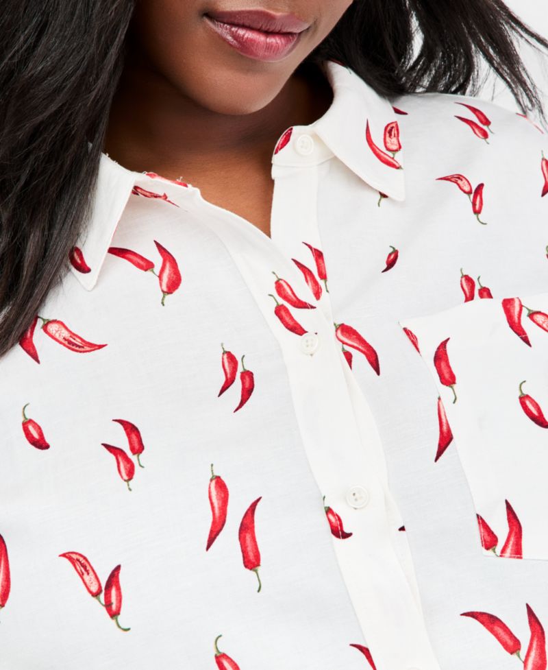 Trendy Plus Size Set Pepper Toss Shirt