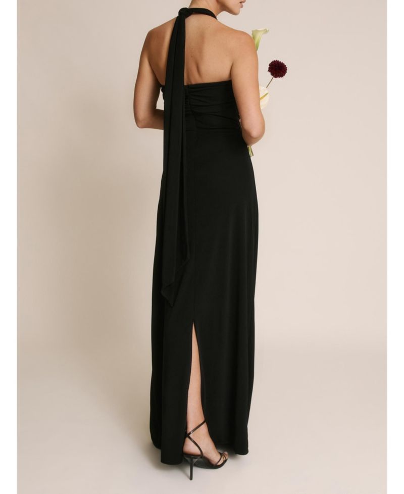 Women's Halter Neck Stretch Bridesmaid Dress