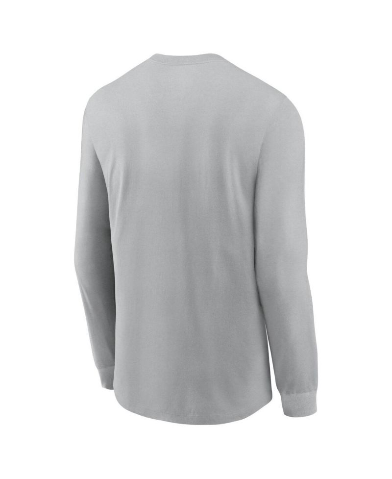 Men's Gray Arizona Cardinals Sideline Infograph Lock Up Performance Long Sleeve T-shirt