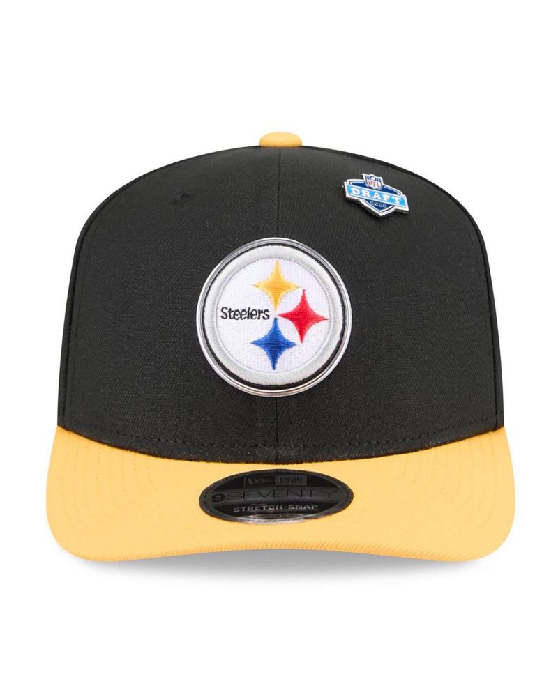 Men's Black/Gold Pittsburgh Steelers 2026 NFL Draft 9SEVENTY Adjustable Hat