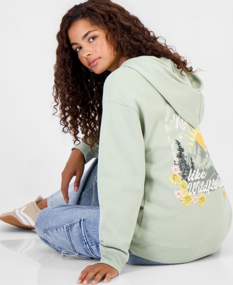Juniors' Spread Kindness Long-Sleeve Fleece Hoodie
