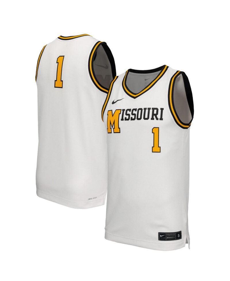 Men's White Missouri Tigers Retro Replica Basketball Jersey