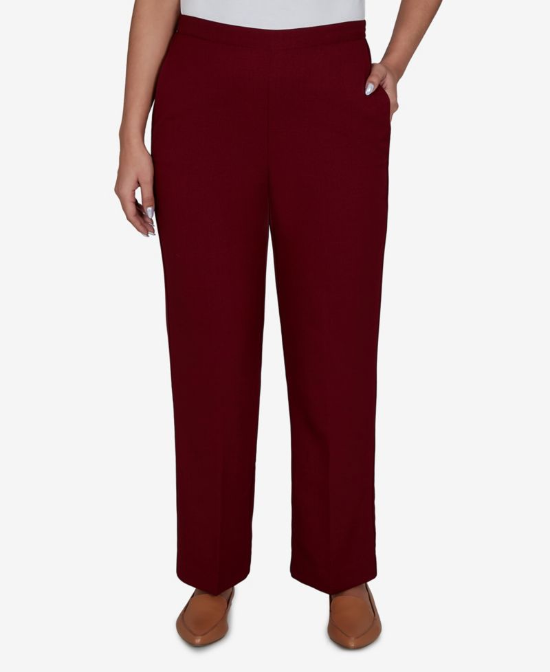 Petite Union Square Textured Pull-On Straight Pants