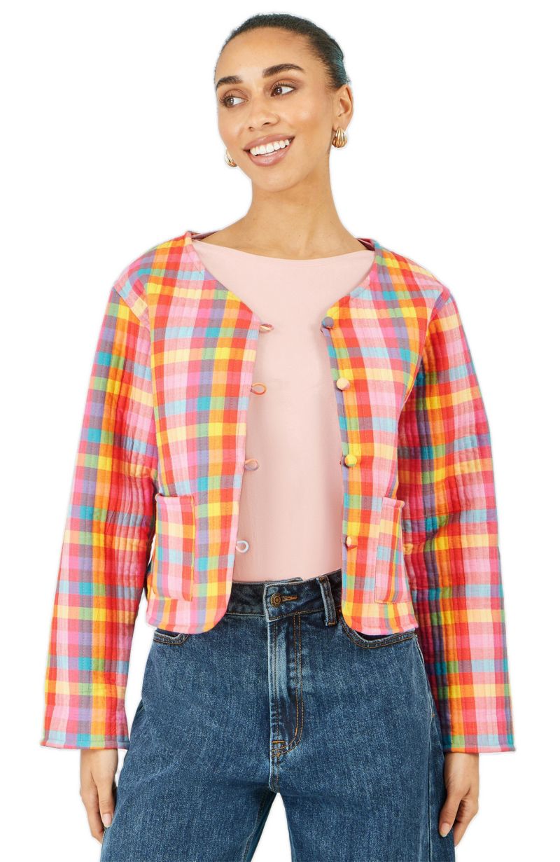 Women's Collar Reversible Cotton Quilted Jacket