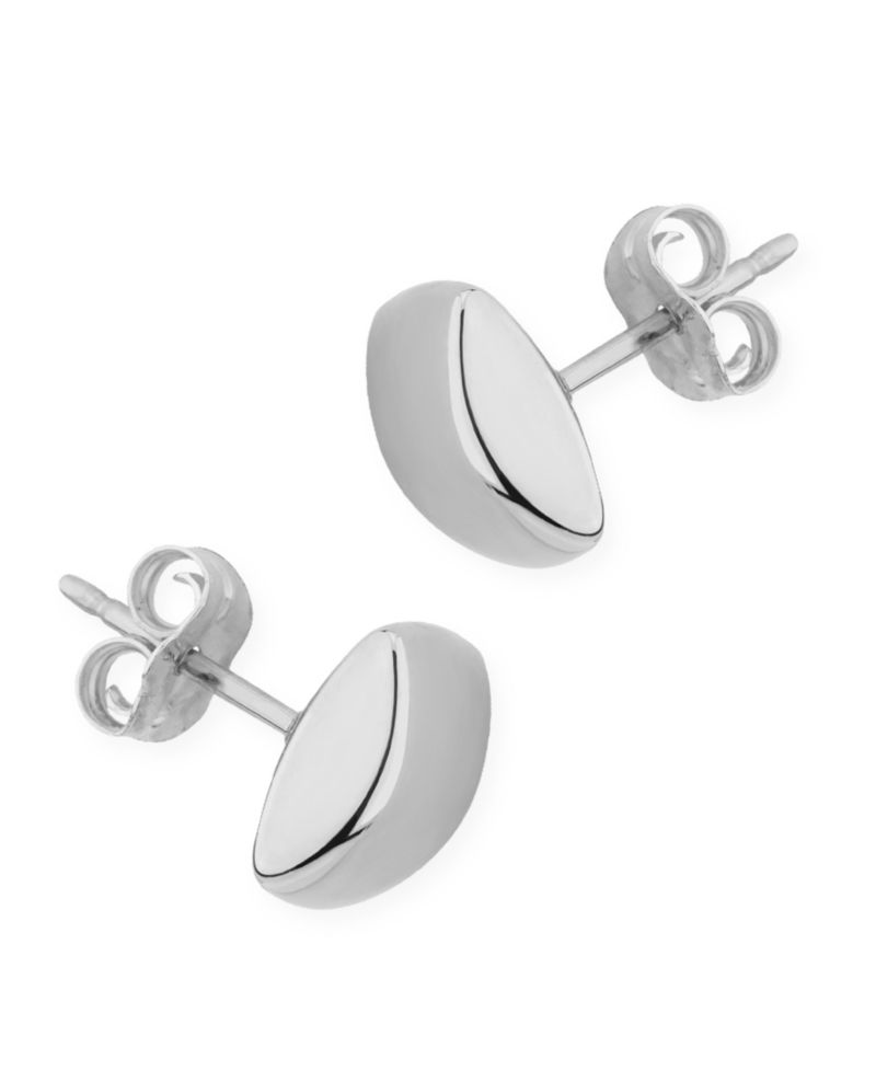 Modern Rectangle Stud Earrings Set in 14k Yellow Gold